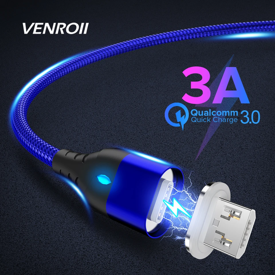 Venroii Magnetic Cable Micro USB Magnet Phone Charger Cord Type C 3A Fast Charging USB Type-C for Samsung S10 Huawei P30 Xiaomi
Venroii Magnetic Cable Micro USB Magnet Phone Charger Cord Type C 3A Fast Charging USB Type-C for Samsung S10 Huawei P30 Xiaomi