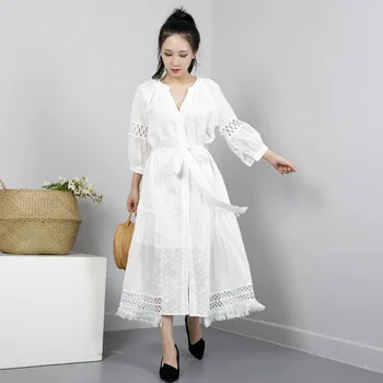 Women Dress 2017 Summer New Fashion Lace Embroidery Hollow Women Dress Solid Color V-neck Cute Loose for Women Dresses
Women Dress 2017 Summer New Fashion Lace Embroidery Hollow Women Dress Solid Color V-neck Cute Loose for Women Dresses