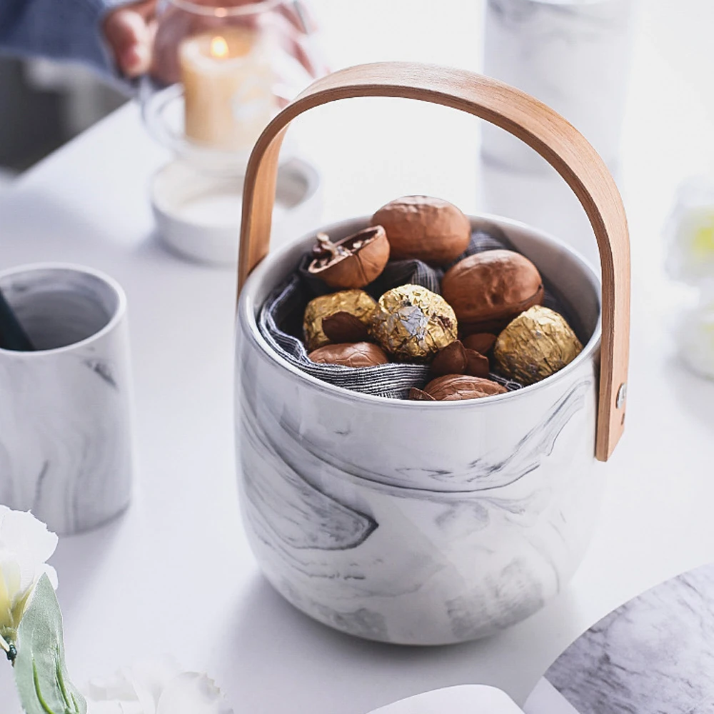 Nordic Marble Ceramic Storage Jar with Wooden Handle Scandinavian Desktop Decor Flower Vase Vogue Portable Candy Organizer Jars
Nordic Marble Ceramic Storage Jar with Wooden Handle Scandinavian Desktop Decor Flower Vase Vogue Portable Candy Organizer Jars