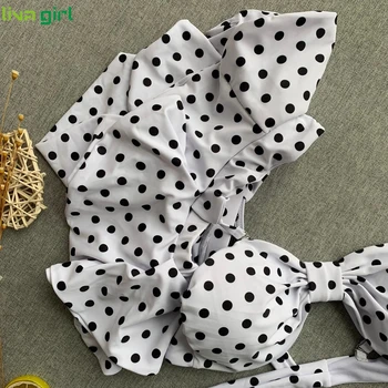 Liva girl Sexy Dot print Bikini Women New Ruffle bandage Push-Up Padded Swimwear swimming 2019 Set Beach Wear Bathing Suit
Liva girl Sexy Dot print Bikini Women New Ruffle bandage Push-Up Padded Swimwear swimming 2019 Set Beach Wear Bathing Suit