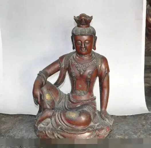 S01234 19"chinese buddhism Purple bronze fastdom Kwan-Yin GuanYin buddha Goddess statue