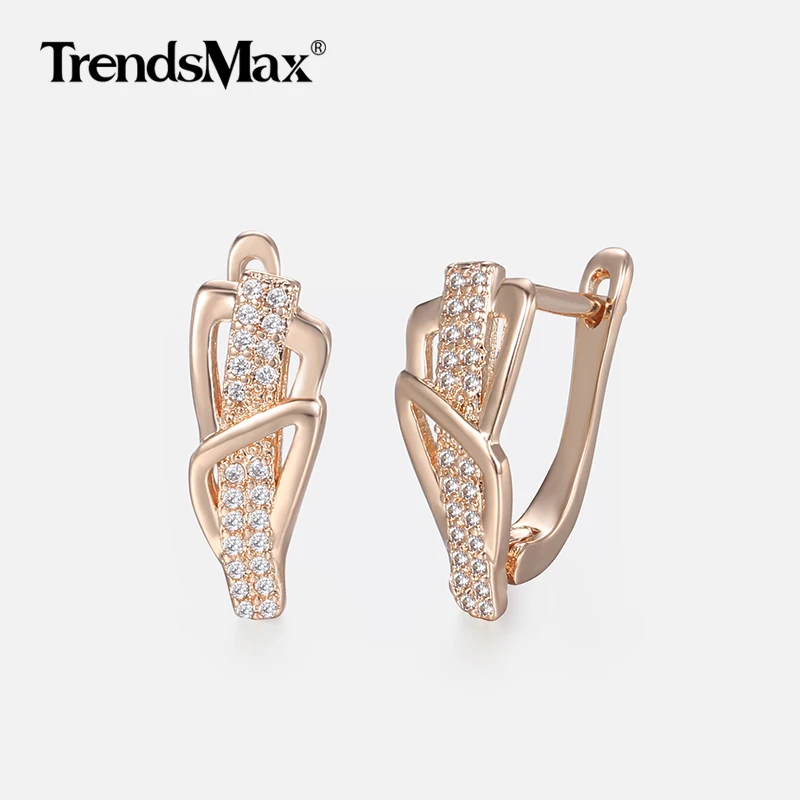 Women's Earrings Paved Clear Cubic Zircon 585 Rose Gold Earrings Woman Valentines Gifts for Women Party Wedding Jewelry KGE156
Women's Earrings Paved Clear Cubic Zircon 585 Rose Gold Earrings Woman Valentines Gifts for Women Party Wedding Jewelry KGE156