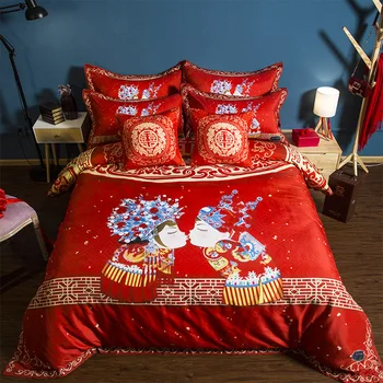 Jubilation 3D Bedding sets for wedding quilt cover soft spouse duvet cover good quality pillow cases love red bedclothes
Jubilation 3D Bedding sets for wedding quilt cover soft spouse duvet cover good quality pillow cases love red bedclothes
