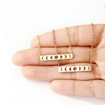 Wholesale Gold Moon Phase Necklace For Women Celestial Adventure Astrology Jewelry Stainless Steel Chain Wanderlust Gifts
Wholesale Gold Moon Phase Necklace For Women Celestial Adventure Astrology Jewelry Stainless Steel Chain Wanderlust Gifts
