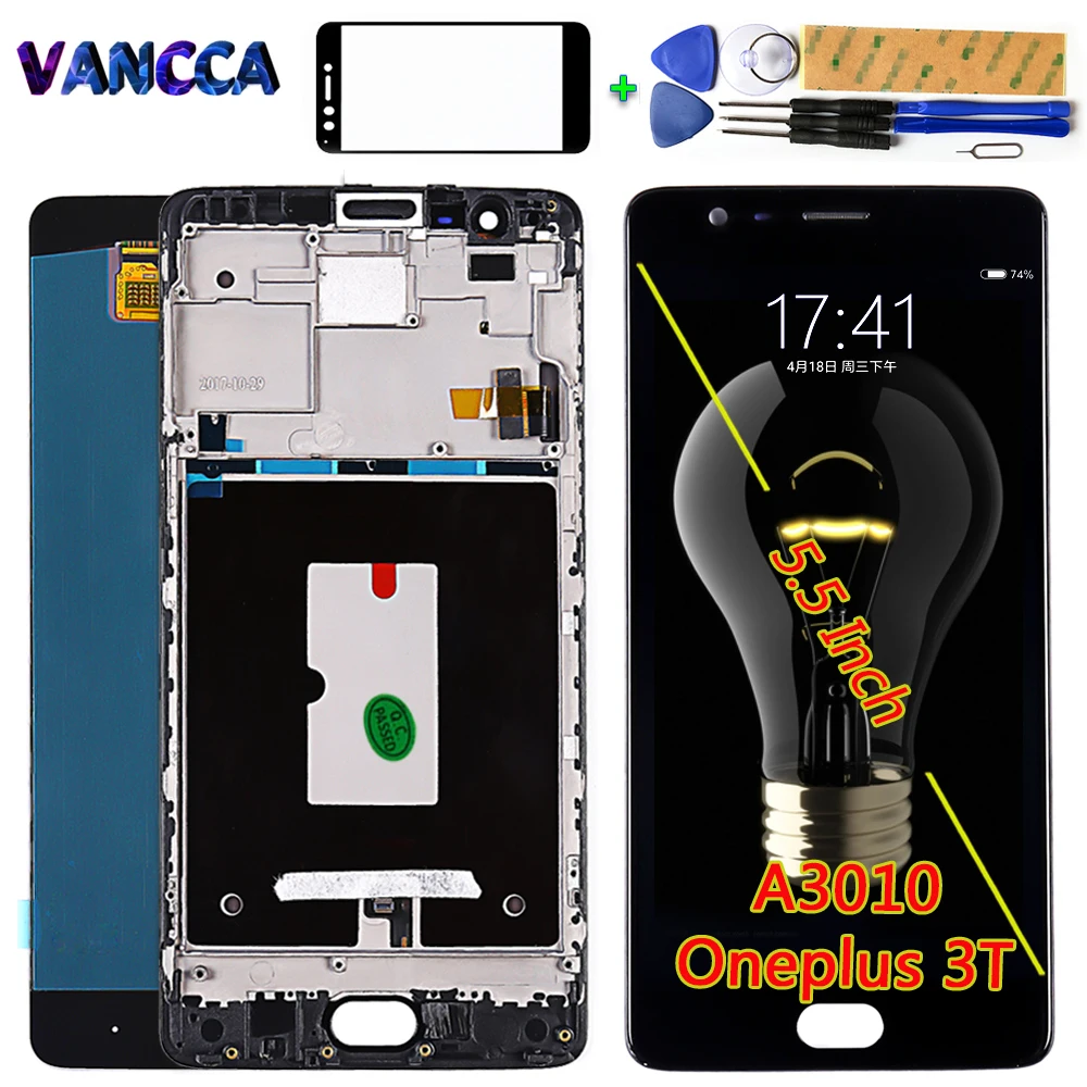 100% Tested 5.5 inch LCD display for oneplus 3T A3010 Touch Screen Digitizer Sensor Assembly 1920*1080 Frame with Free Tools
100% Tested 5.5 inch LCD display for oneplus 3T A3010 Touch Screen Digitizer Sensor Assembly 1920*1080 Frame with Free Tools
