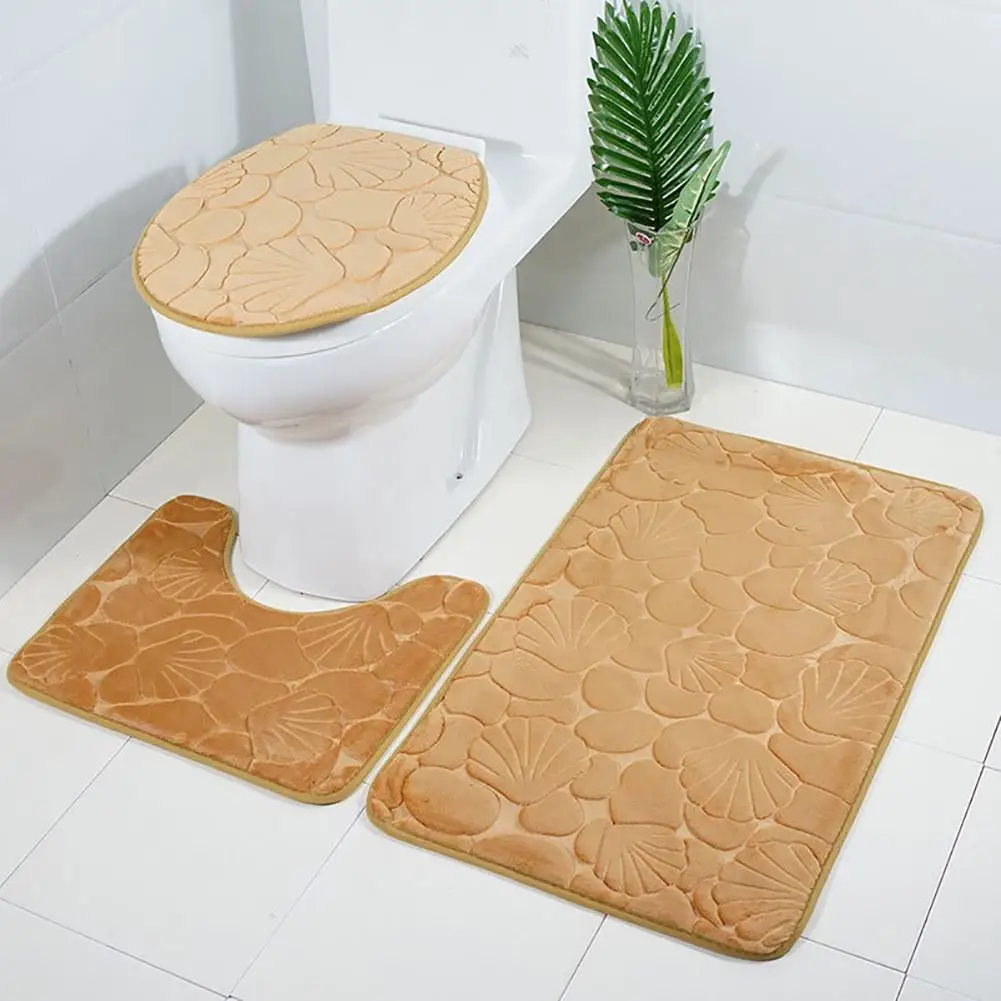 3Pcs 3D Emboss Shell Printed Toilet Rug Bathroom Shower Anti-Slip Dust Proof Mats Floor Bath Mat Carpet Home Toilet Lid Cover
3Pcs 3D Emboss Shell Printed Toilet Rug Bathroom Shower Anti-Slip Dust Proof Mats Floor Bath Mat Carpet Home Toilet Lid Cover