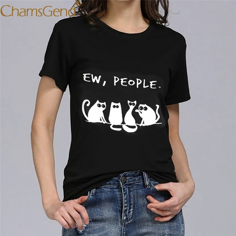 EW PEOPLE Cat Print Funny tshirt T-Shirts for Women Girls 6 Color Casual Tees Tops Woman Summer Fashion Shirt 90503
EW PEOPLE Cat Print Funny tshirt T-Shirts for Women Girls 6 Color Casual Tees Tops Woman Summer Fashion Shirt 90503