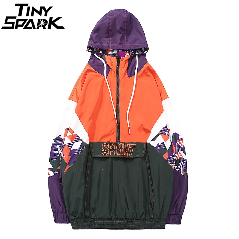 Harajuku Color Block Jacket Hooded Windbreaker Embroidery Men Hip Hop Jackets Coat Streetwear Half Zip Track Jacket 2018 Autumn
Harajuku Color Block Jacket Hooded Windbreaker Embroidery Men Hip Hop Jackets Coat Streetwear Half Zip Track Jacket 2018 Autumn