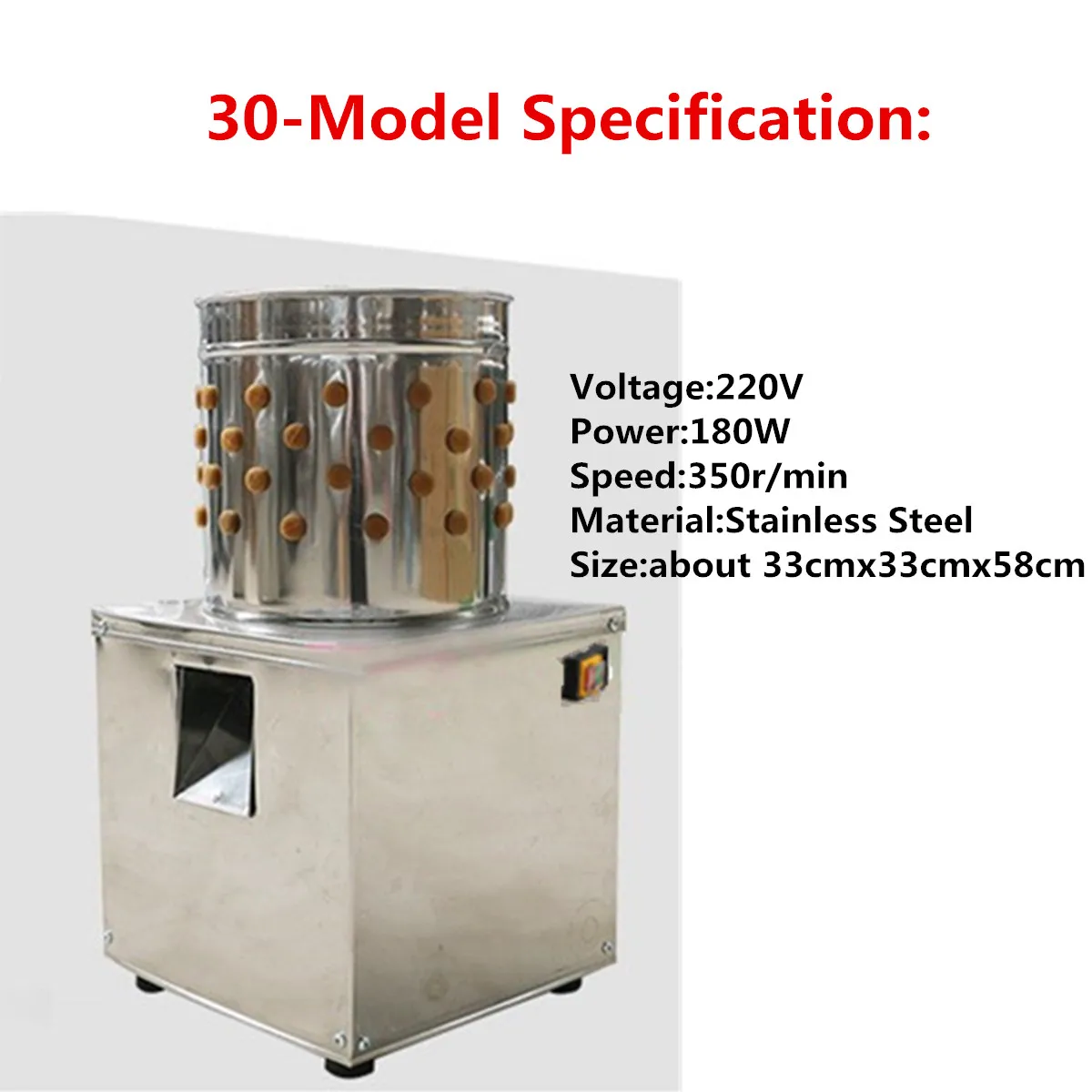 Farm Poultry Plucker Chicken Birds Depilator Doves Quail Hair Removal Machine Feather Plucking Machine Farm Management 220V 180W
Farm Poultry Plucker Chicken Birds Depilator Doves Quail Hair Removal Machine Feather Plucking Machine Farm Management 220V 180W