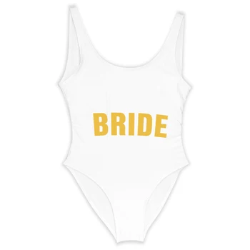 BRIDE Bikini Golden Letter Printed One Piece Swimsuit Bachelor Wedding Party Sexy Jumpsuit Women Swimwear High Cut Bathing Suit
BRIDE Bikini Golden Letter Printed One Piece Swimsuit Bachelor Wedding Party Sexy Jumpsuit Women Swimwear High Cut Bathing Suit