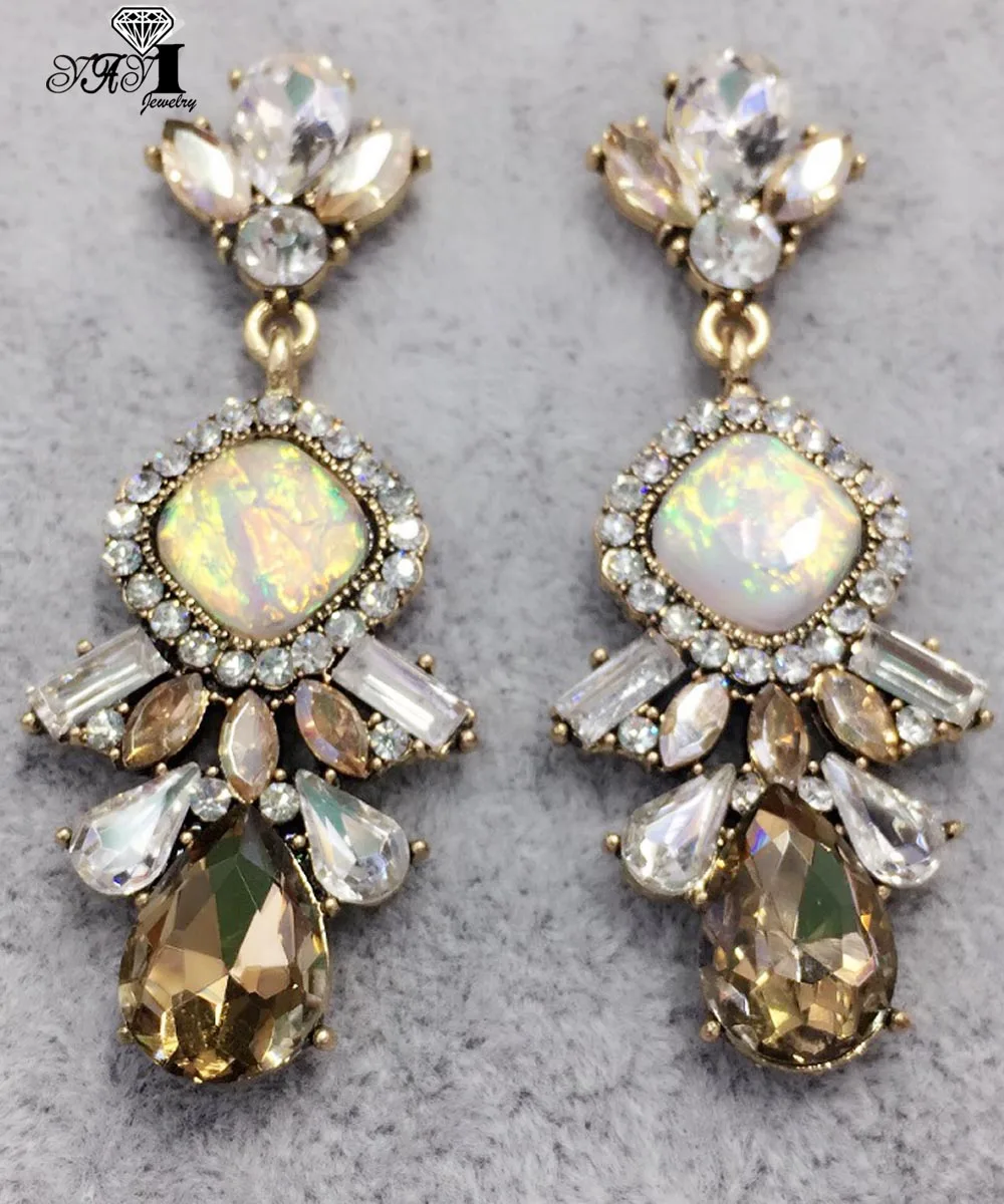 YaYi Jewelry Fashion Brown Glass Rhinestone Dangle Crystal Earring Women's Fashion Ancient Gold Color Gem Earrings Gift
YaYi Jewelry Fashion Brown Glass Rhinestone Dangle Crystal Earring Women's Fashion Ancient Gold Color Gem Earrings Gift