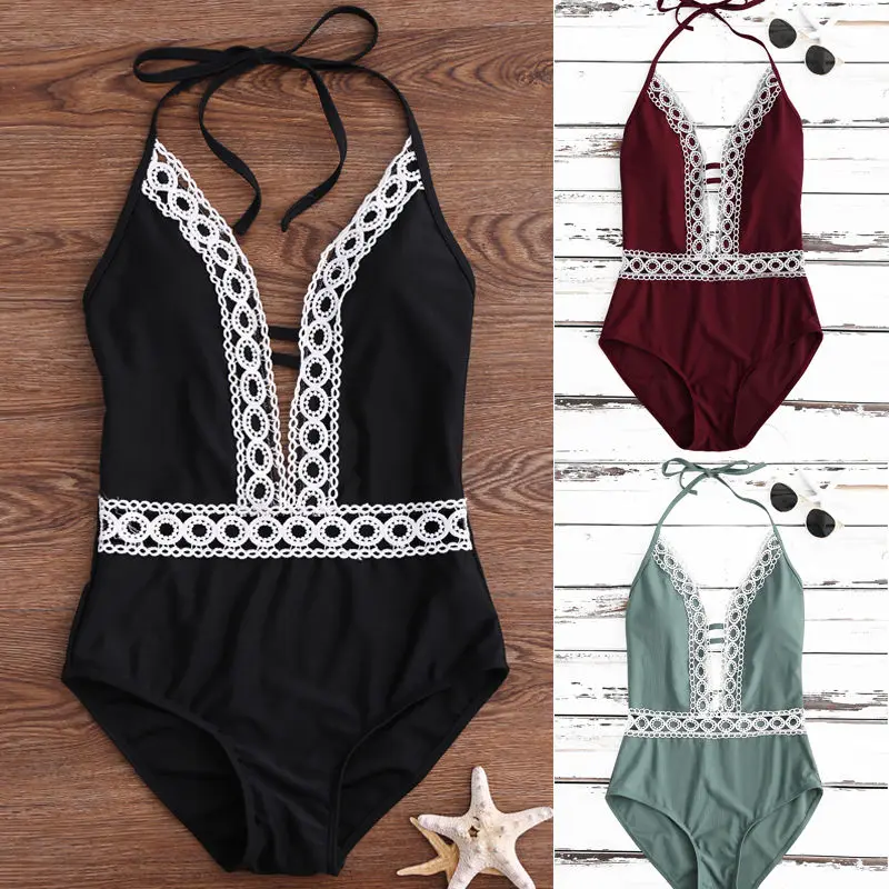Sexy Women Swimwear Push-up Padded Bra Bandage Bikini Halter Lace Swimsuit Triangle Bathing Suit Plus Size
Sexy Women Swimwear Push-up Padded Bra Bandage Bikini Halter Lace Swimsuit Triangle Bathing Suit Plus Size