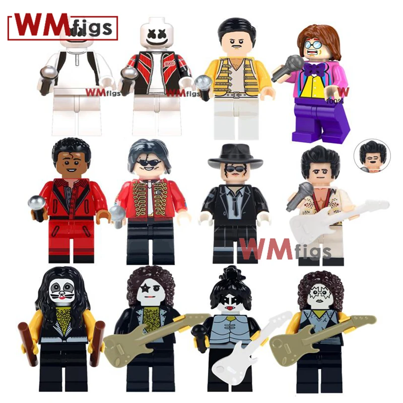Single Kiss Band Guitar Tommy Thayer Paul Stanley Gene Simmons Freddie Mercury Building Block Toys for Children Gift
Single Kiss Band Guitar Tommy Thayer Paul Stanley Gene Simmons Freddie Mercury Building Block Toys for Children Gift