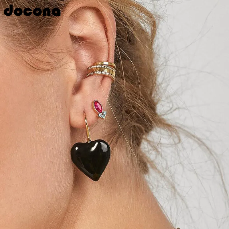 Docona Punk Black Heart Shape Dangle Drop Earrings For Women Ladies Simple Love Piercing Earrings Party Jewelrt Gift C16105
Docona Punk Black Heart Shape Dangle Drop Earrings For Women Ladies Simple Love Piercing Earrings Party Jewelrt Gift C16105