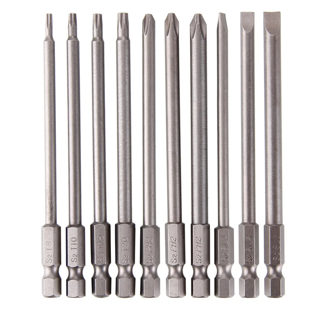 10Pcs /SET 100mm 1/4" Hex Magnetic Hollow Torx Cross Flat Screwdriver Bits Driver Bits Hand Tools Security Bit Set Tamper Proof
10Pcs /SET 100mm 1/4" Hex Magnetic Hollow Torx Cross Flat Screwdriver Bits Driver Bits Hand Tools Security Bit Set Tamper Proof