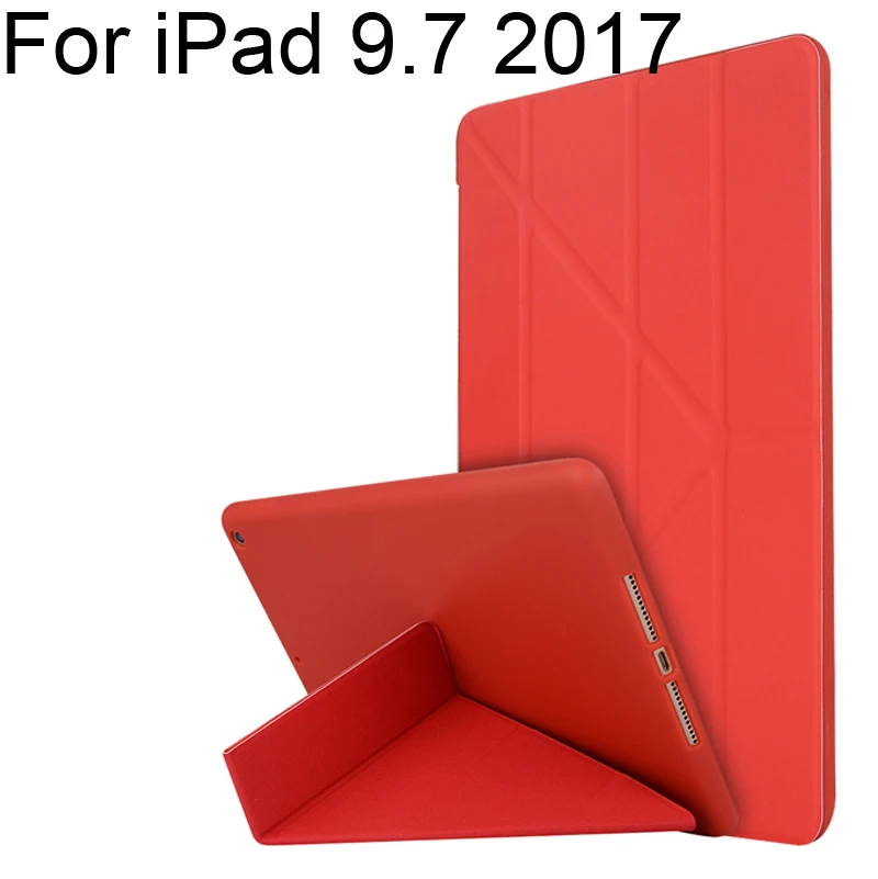 Soft Silicone Smart Cover Transform Stand Case for iPad 9.7 2017 Protector Shell Pouch iPad9.7 2018 A1893 A1954 A1822 A1823 Bag |