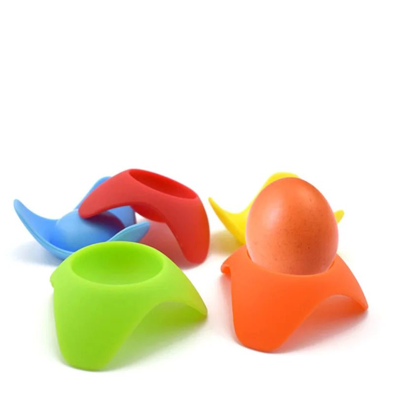 

2Pcs Silicone Egg Cup Holders Boiled Egg Serving Cups (Random Color) Breakfast Boiled Eggs Stand Storage