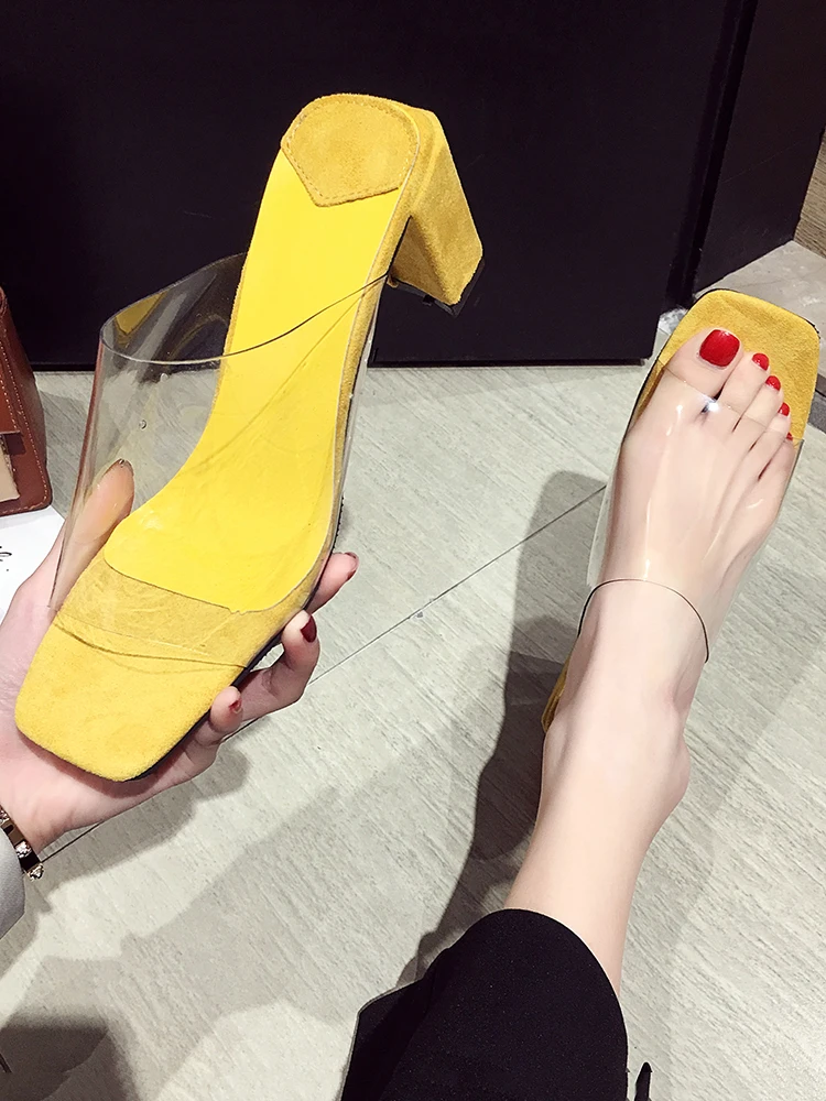 Women's Shoes Slippers New Summer Square Head Transparent Plastic High-heeled Rough-heeled Roman Shoes
Women's Shoes Slippers New Summer Square Head Transparent Plastic High-heeled Rough-heeled Roman Shoes