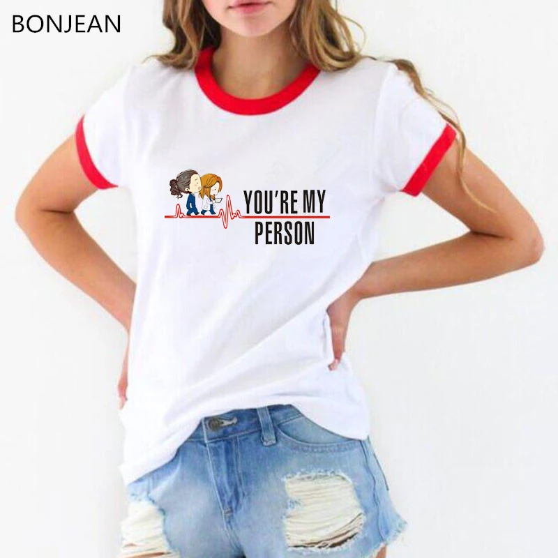 Funny Cartoon Greys Anatomy T-shirts Women You're My Person Letter T Shirt femme harajuku kawaii tshirt female korean clothes
Funny Cartoon Greys Anatomy T-shirts Women You're My Person Letter T Shirt femme harajuku kawaii tshirt female korean clothes