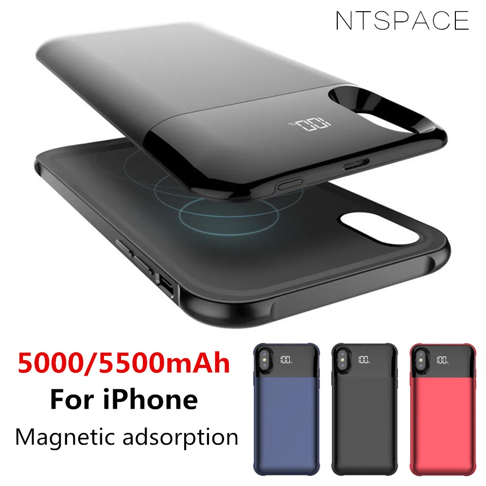 NTSPACE Wireless Magnetic Charger Phone Case for iPhone XS MAX XR Battery Charger Case for iPhone X XS Power Bank Charging Cover
NTSPACE Wireless Magnetic Charger Phone Case for iPhone XS MAX XR Battery Charger Case for iPhone X XS Power Bank Charging Cover