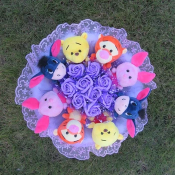 Eeyore Donkey Bear Tiger Piglet Pig Plush Toy with soap flowers cartoon bouquets home decoration Creative Valentine Gift
Eeyore Donkey Bear Tiger Piglet Pig Plush Toy with soap flowers cartoon bouquets home decoration Creative Valentine Gift