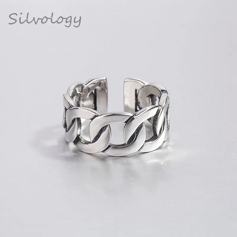 Silvology 925 Sterling Silver Wide Chain Rings Silver Vintage Simple High Quality Texture Open Rings For Women Elegant Jewelry
Silvology 925 Sterling Silver Wide Chain Rings Silver Vintage Simple High Quality Texture Open Rings For Women Elegant Jewelry