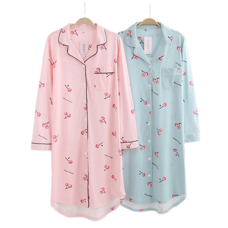 Fresh cherry fruit sleepdress women 100% cotton nightshirts spring loose long sleeves nightdress camisones de dormir sexi
Fresh cherry fruit sleepdress women 100% cotton nightshirts spring loose long sleeves nightdress camisones de dormir sexi