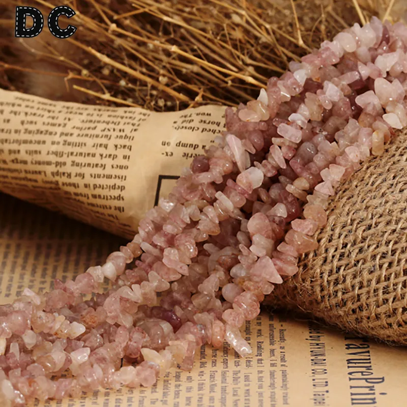 DC 80cm/strand Irregular Gravel Strawberry Quartz Crystal Stone Beads 5-8mm DIY Bracelet Jewelry Findings Material F1839
DC 80cm/strand Irregular Gravel Strawberry Quartz Crystal Stone Beads 5-8mm DIY Bracelet Jewelry Findings Material F1839