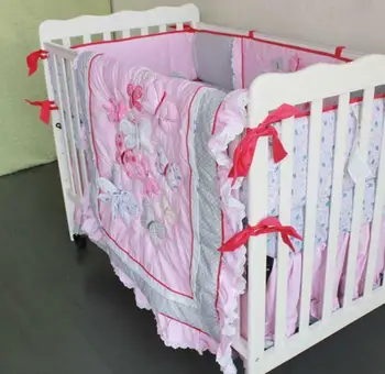4pcs Butterfly Cotton Baby Crib Cot Bedding Set Quilt Bumper Sheet Dust Ruffle Baby Bedding Set
4pcs Butterfly Cotton Baby Crib Cot Bedding Set Quilt Bumper Sheet Dust Ruffle Baby Bedding Set