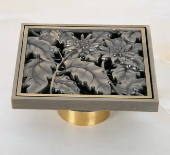 Vintage Retro Antique Brass Carved Flower Pattern Bathroom Shower Drain 4" Square Floor Drain Waste Grates ahr052
Vintage Retro Antique Brass Carved Flower Pattern Bathroom Shower Drain 4" Square Floor Drain Waste Grates ahr052