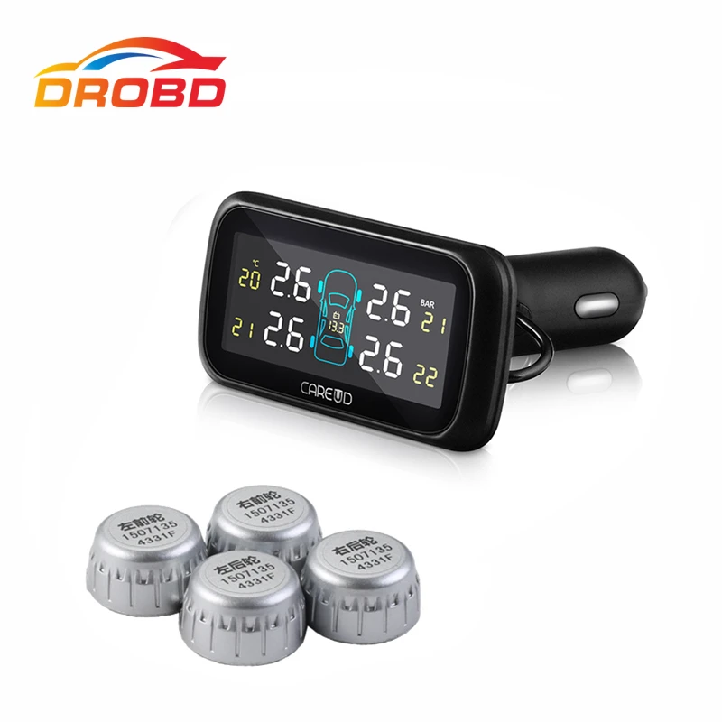 

Auto Diagnostic-Tool Careud U903 4 External Sensors Min Sensor Tyre Pressure Monitoring System Car TPMS PSI/BAR LCD Display