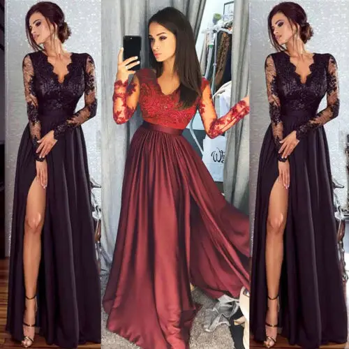 2019 Women Lace Evening Party Ball Prom Gown Formal CLUB Wear Deep V Neck Long Dress
2019 Women Lace Evening Party Ball Prom Gown Formal CLUB Wear Deep V Neck Long Dress