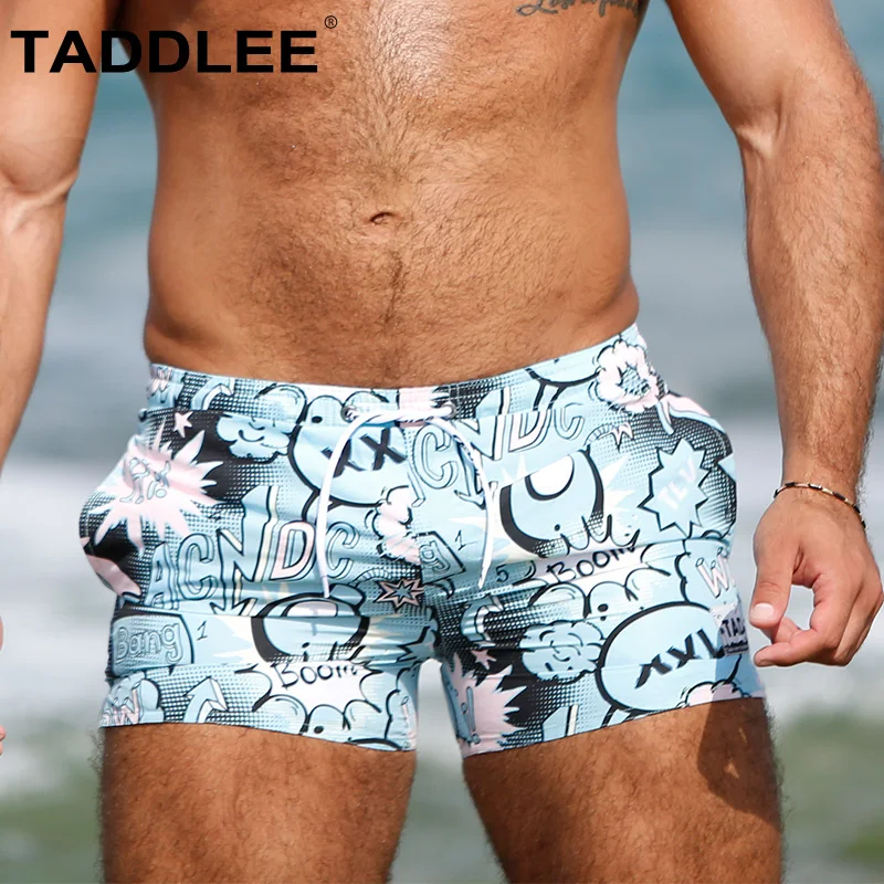 

Мужские трусы-боксеры Taddlee, длинные купальные костюмы, пляжная одежда, шорты для серфинга, мужские быстросохнущие купальники размера плюс