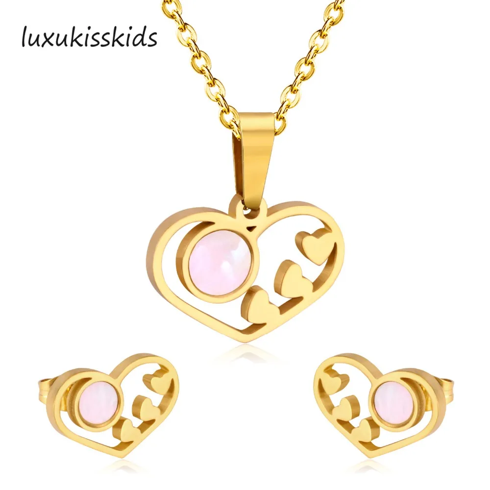LUXUKISSKIDS Gold/Silver Color Shell Jewelry Set Luxury Brand Heart Necklaces & Earring Fashion Jewelry for Women
LUXUKISSKIDS Gold/Silver Color Shell Jewelry Set Luxury Brand Heart Necklaces & Earring Fashion Jewelry for Women