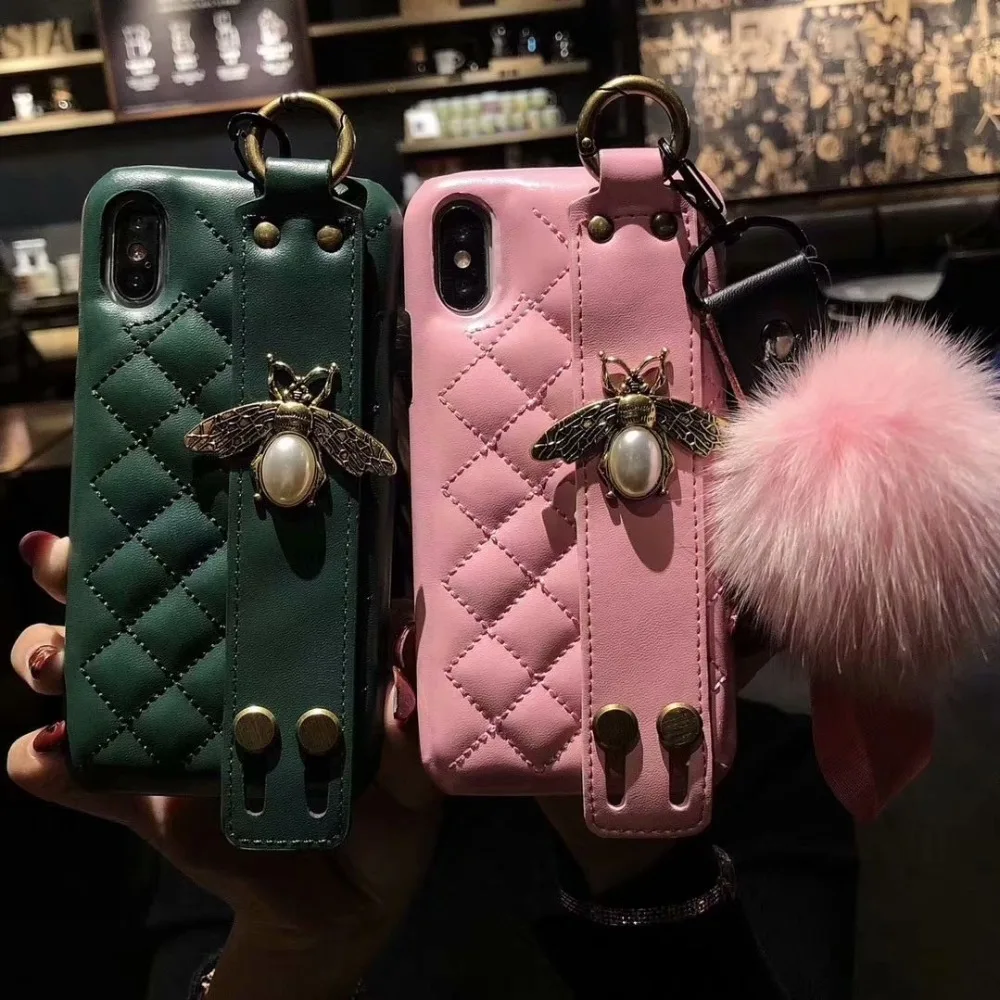 Phone case for iphone Xs max 3D metal bee wristband phone cover for iphone X Xr XS 7 7plus 8 8plus 6 6plus with hair ball
Phone case for iphone Xs max 3D metal bee wristband phone cover for iphone X Xr XS 7 7plus 8 8plus 6 6plus with hair ball