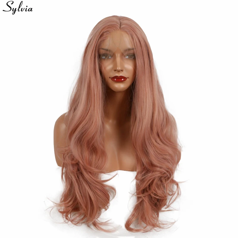 Sylvia long natural wave synthetic lace front wig heat resistant rose gold color pink glueless natural hairline wig for womens
Sylvia long natural wave synthetic lace front wig heat resistant rose gold color pink glueless natural hairline wig for womens