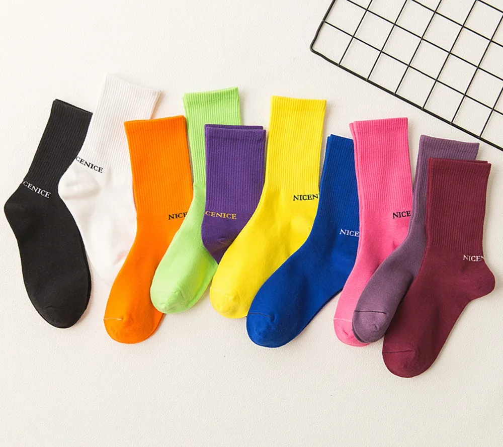 Women Cotton Fashion Spring Autumn Socks Letters Ins Color Jacquard Striped Casual Solid Hongkong Street Sport Long Crew Socks
Women Cotton Fashion Spring Autumn Socks Letters Ins Color Jacquard Striped Casual Solid Hongkong Street Sport Long Crew Socks