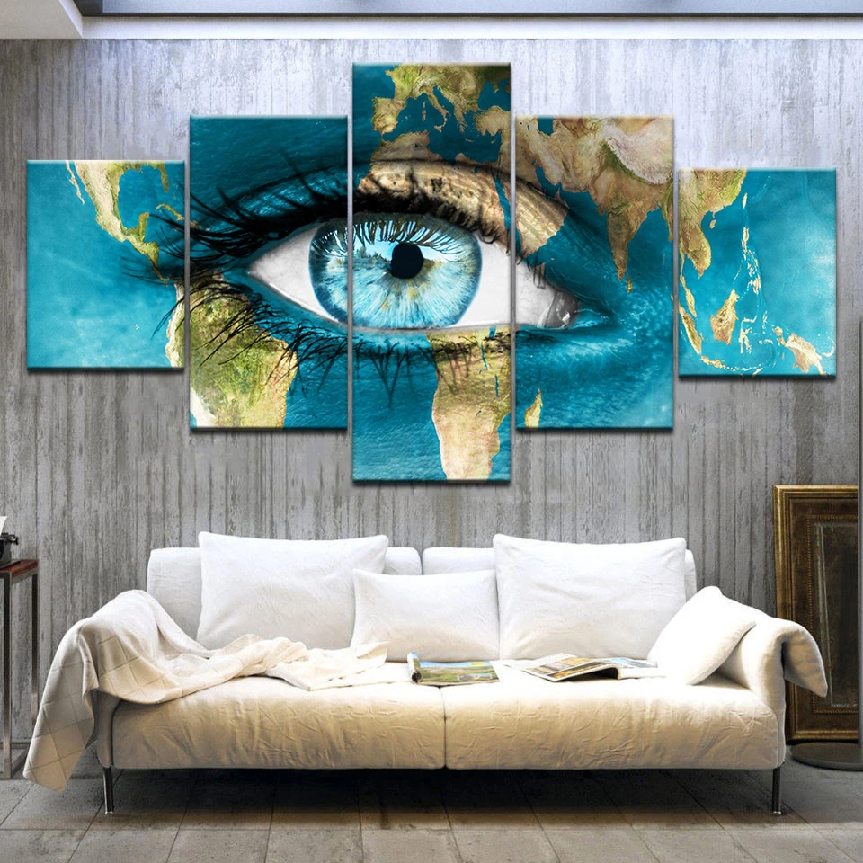5 Panel/pieces HD Print A Blue eyes in map colored drawing Print On Canvas Art Painting For home living room decoration
5 Panel/pieces HD Print A Blue eyes in map colored drawing Print On Canvas Art Painting For home living room decoration