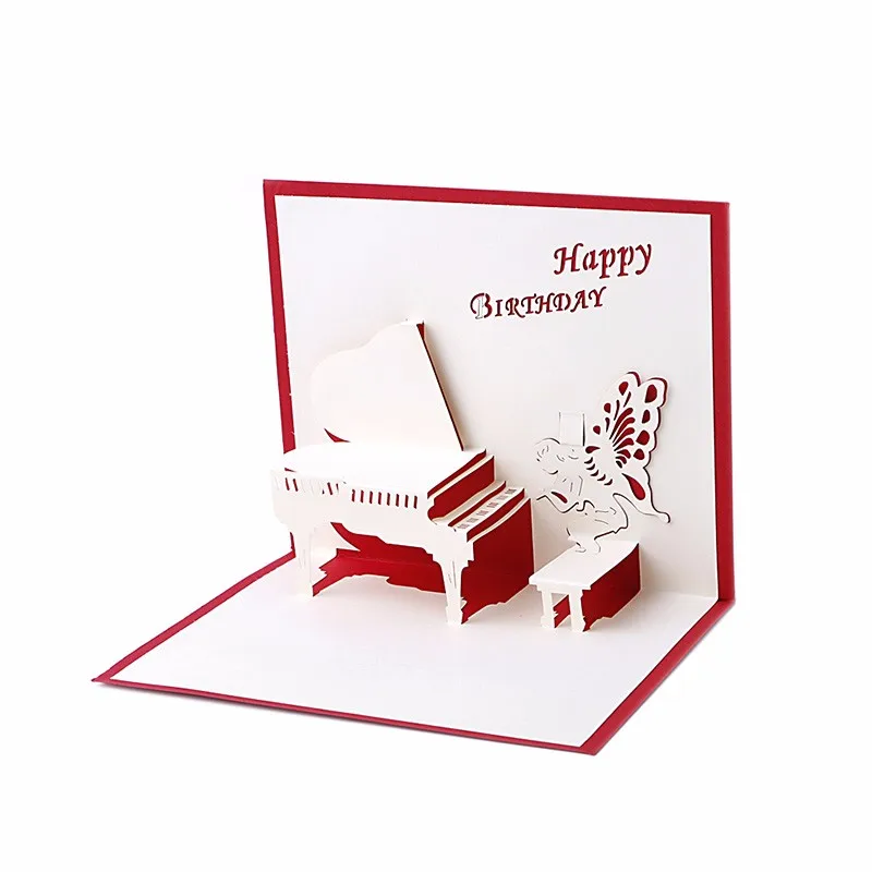 piano butterfly thanksgiving invitations card birthday gift