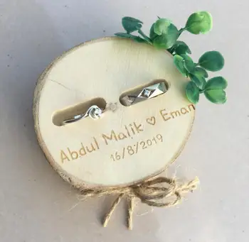 Personalized Wood slice Ring Holder Rustic Country Wedding Custom engagementring Box The Hunt is Over with custom name and date
Personalized Wood slice Ring Holder Rustic Country Wedding Custom engagementring Box The Hunt is Over with custom name and date