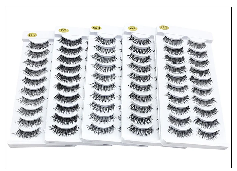 New Arrival Thick natural long false eyelashes synthetic hair 10 pairs each set reusable fake lashes 10sets/lot drop shipping
New Arrival Thick natural long false eyelashes synthetic hair 10 pairs each set reusable fake lashes 10sets/lot drop shipping