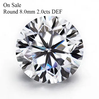 Round Brilliant Cut 8.0mm VVS Clarity EF Color 2.0 Carat Moissanites Stone On Sale
Round Brilliant Cut 8.0mm VVS Clarity EF Color 2.0 Carat Moissanites Stone On Sale