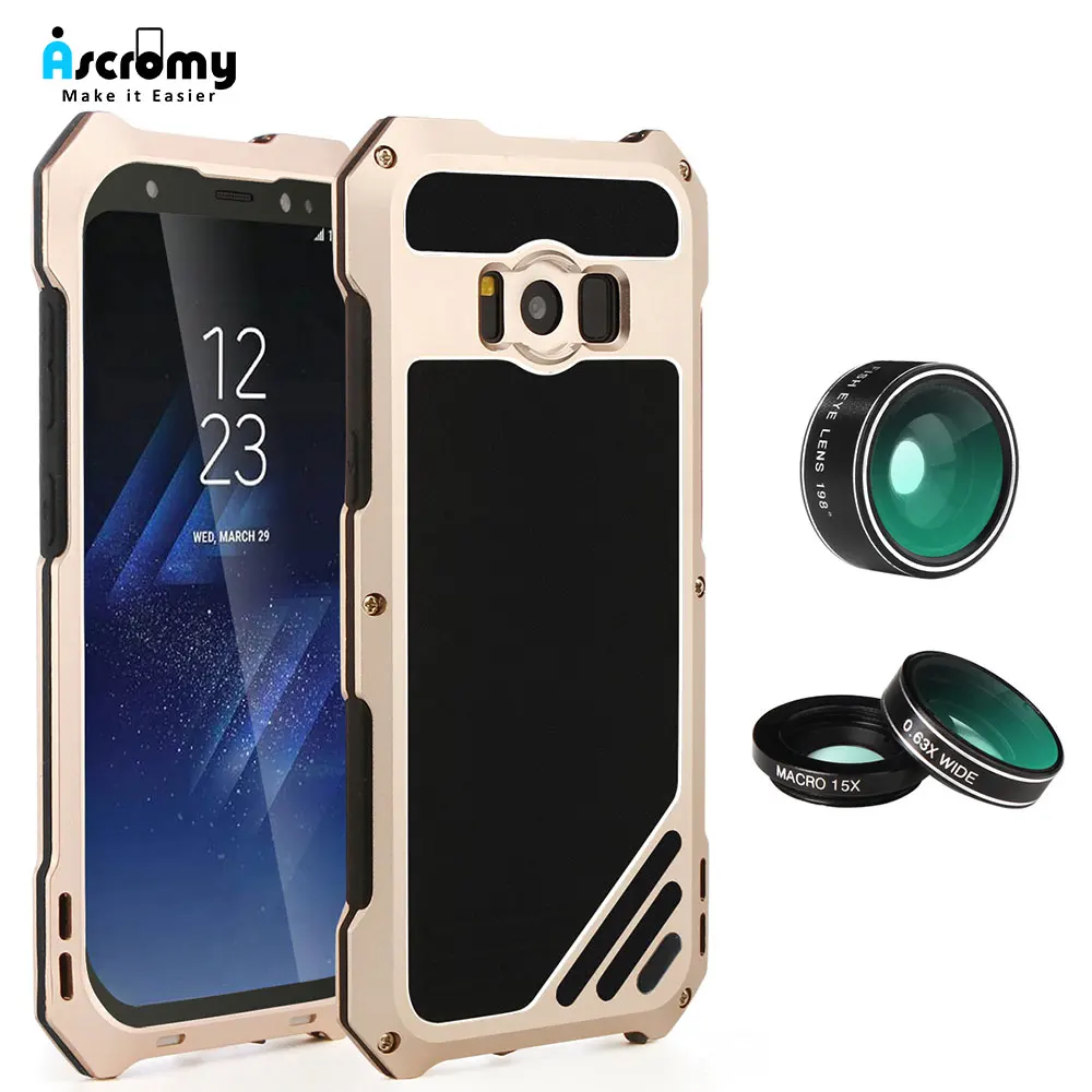 

Ascromy For Galaxy S8 Lens Kit Case 3 in 1 198 Fisheye 15X Macro Wide Angle objectif for Samsung S8 Plus S8plus Fish eye Camera