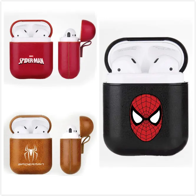 Marvel Spider для мужчин из искусственной кожи Airpods чехол Bluetooth беспроводная гарнитура