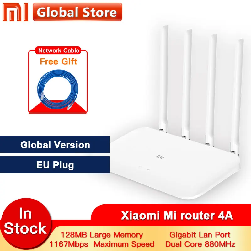 Global version Xiaomi Mi 4A Router Gigabit edition 2.4GHz +5GHz WiFi 16MB ROM + 128MB DDR3 High Gain 4 Antenna APP Control IPv6
Global version Xiaomi Mi 4A Router Gigabit edition 2.4GHz +5GHz WiFi 16MB ROM + 128MB DDR3 High Gain 4 Antenna APP Control IPv6