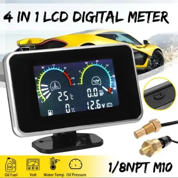 4-In-1 Lcd Car Digital Lcd Instrument Oil Pressure Gauge Voltmeter Fuel Gauge Water Temperature Meter Conjoined Watch M10
4-In-1 Lcd Car Digital Lcd Instrument Oil Pressure Gauge Voltmeter Fuel Gauge Water Temperature Meter Conjoined Watch M10