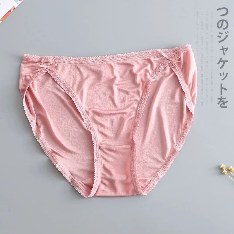Guiyi 11 Colors Solid Women 100% Nature Silk Lace Sexy Bow Underwear Pink Young Girl's Underpant Bag Hip Low-rise Briefs Pants
Guiyi 11 Colors Solid Women 100% Nature Silk Lace Sexy Bow Underwear Pink Young Girl's Underpant Bag Hip Low-rise Briefs Pants