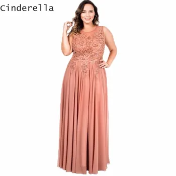 Cinderella Peach Color Scoop Lace Applique Peral Beaded A-Line Mother Of The Bride Dresses Chiffon Wedding Women Dresses
Cinderella Peach Color Scoop Lace Applique Peral Beaded A-Line Mother Of The Bride Dresses Chiffon Wedding Women Dresses