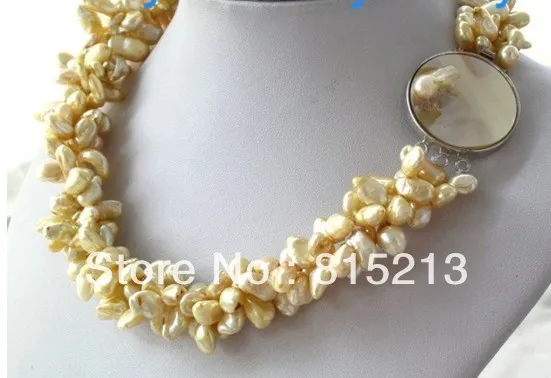 N920 3Strands Champagne Reborn Keshi Keishi Petal Pearl Necklace Mabe Blister Clasp N Discount NEW
N920 3Strands Champagne Reborn Keshi Keishi Petal Pearl Necklace Mabe Blister Clasp N Discount NEW