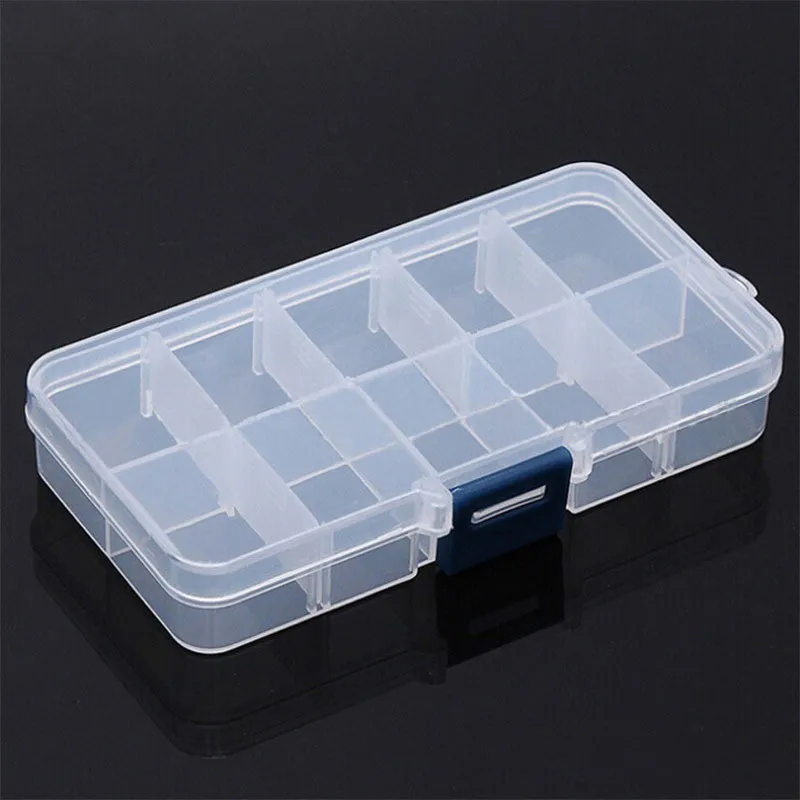 10 Grids Adjustable Transparent Plastic Storage Box for Small Component Jewelry Tool Box Bead Pills Organizer Nail Art Tip Case
10 Grids Adjustable Transparent Plastic Storage Box for Small Component Jewelry Tool Box Bead Pills Organizer Nail Art Tip Case